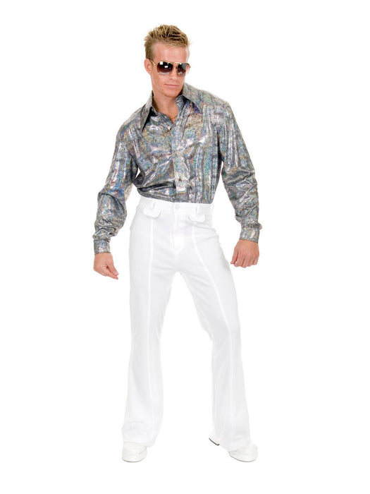 Glitter Hologram Disco Shirt for Men - costumesupercenter.com