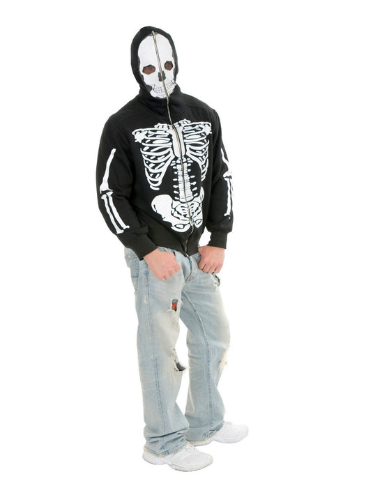 Adult Skeleton Hoodie with Mask - costumesupercenter.com