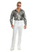 Silver Nail Head Disco Shirt for Men - costumesupercenter.com