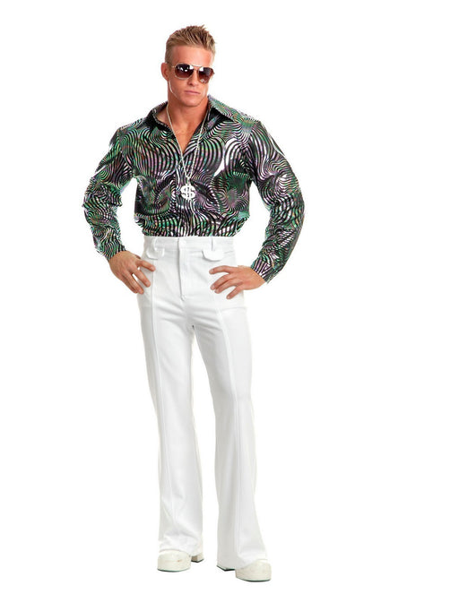Psychedelic Swirl Disco Shirt for Men - costumesupercenter.com