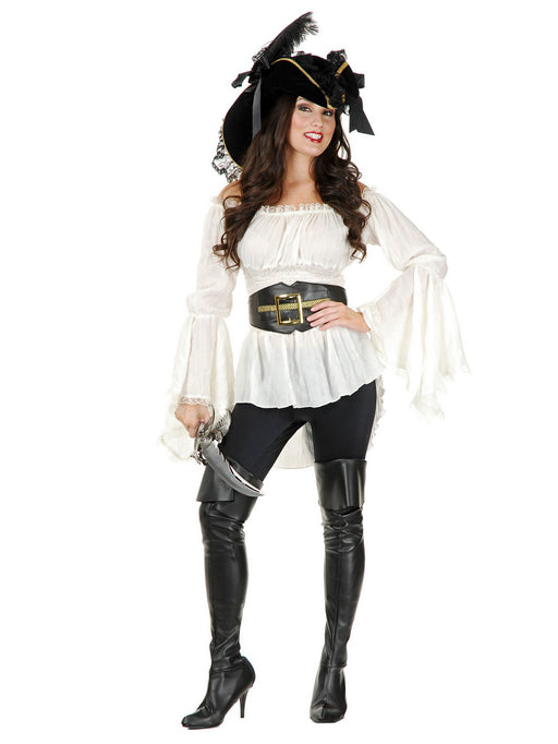 Women's Cream Pirate Blouse Costume - costumesupercenter.com