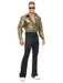 Men's Gold Leopard Disco Shirt - costumesupercenter.com