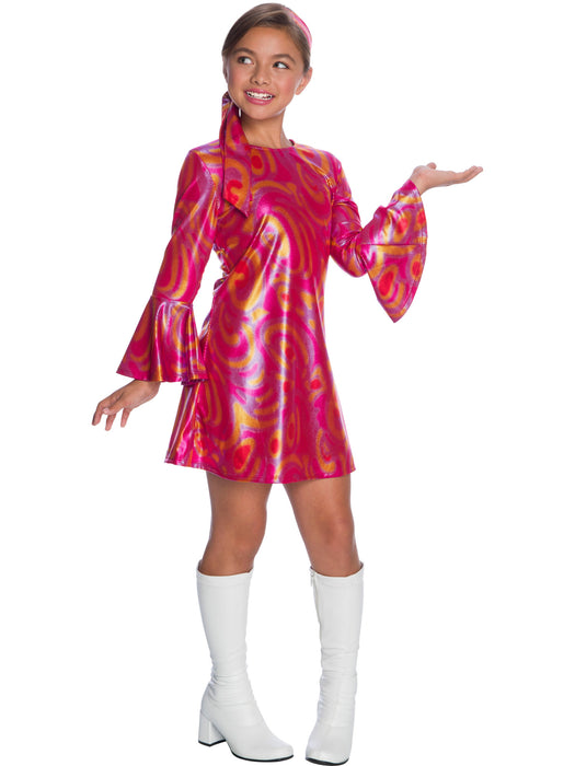 Fuchsia Swirl Disco Diva Costume for Girls - costumesupercenter.com