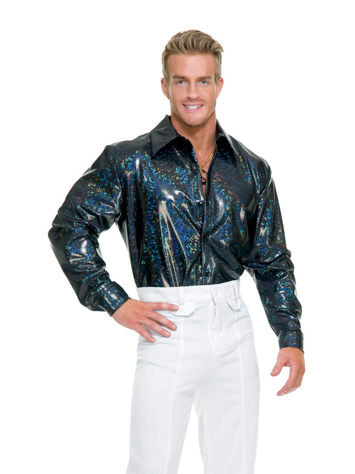 Men's Metallic Disco Shirt - costumesupercenter.com