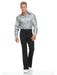 Men's Silver Glitter Disco Shirt - costumesupercenter.com