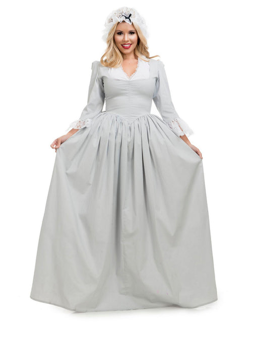 Gray Colonial Woman Costume for Adults - costumesupercenter.com