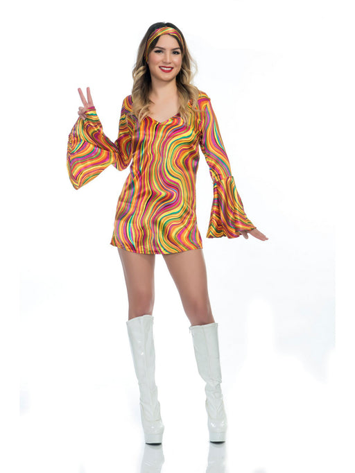 Rainbow Lights Disco Diva Womens Costume - costumesupercenter.com