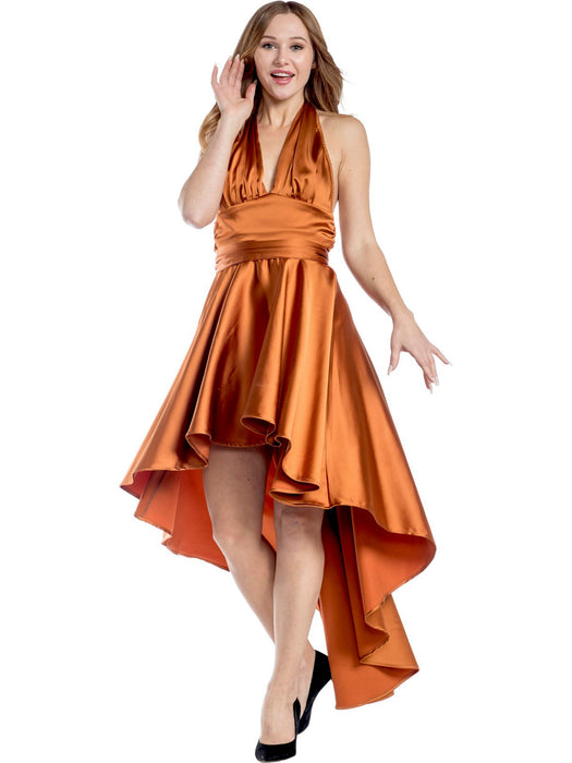 Women's Burnt Orange Disco Dress - costumesupercenter.com