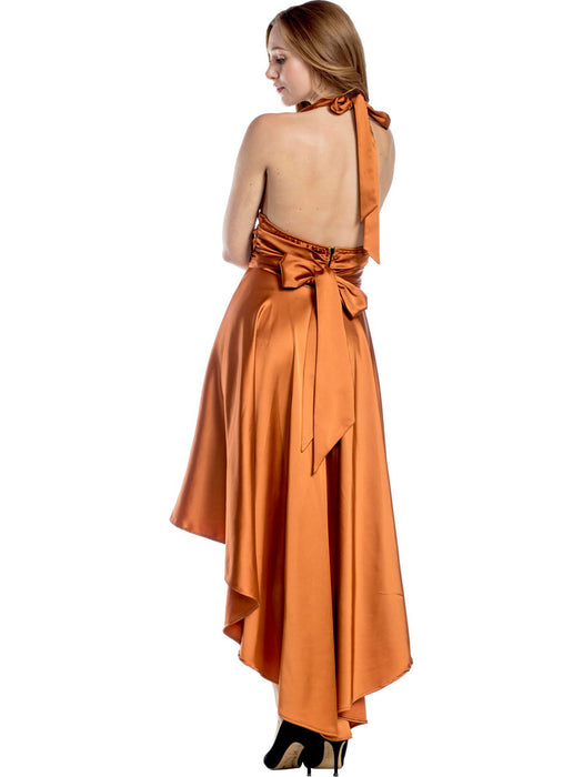 Women's Burnt Orange Disco Dress - costumesupercenter.com