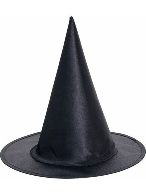 Kids' Black Satin Classic Witch Hat - costumesupercenter.com