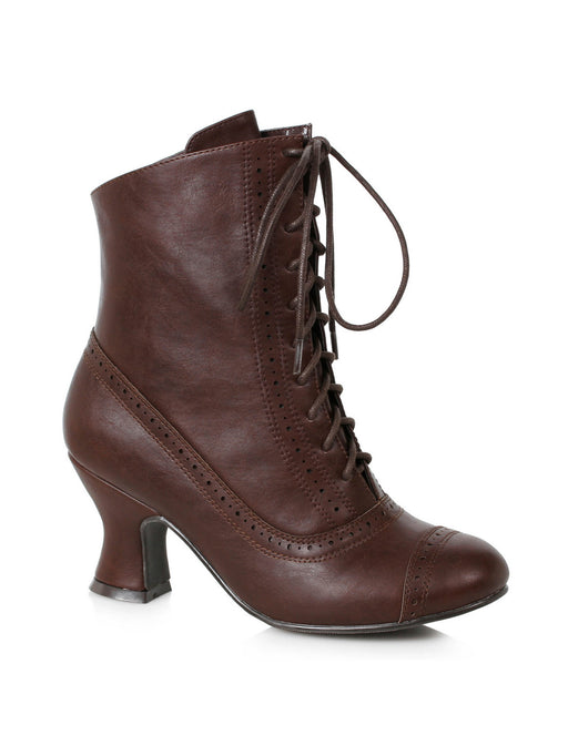 Brown Victorian Adult Bootie with 2.5-inch Heel - costumesupercenter.com