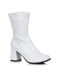 White Mid Calf Patent Gogo Boots for Adult - costumesupercenter.com