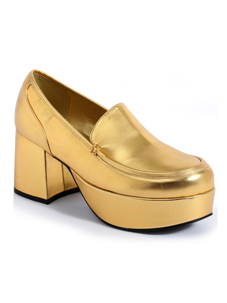Men's Gold 70's Platform Shoes — Costume Super Center