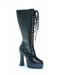 Black Patent Lace Up Boots - costumesupercenter.com