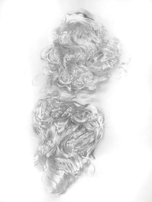 Men's White Santa Beard and Wig Set - Value Deluxe - costumesupercenter.com