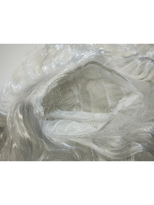 Men's White Santa Beard and Wig Set - Value Deluxe - costumesupercenter.com