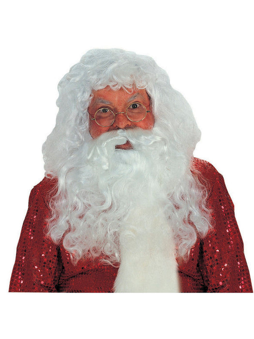Adult Professional Santa Wig and Beard Set - costumesupercenter.com
