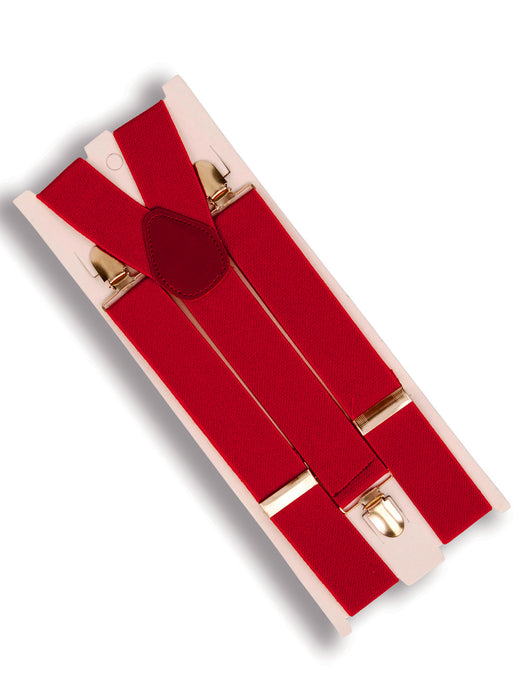 Adult Red Clip-on Suspenders - costumesupercenter.com