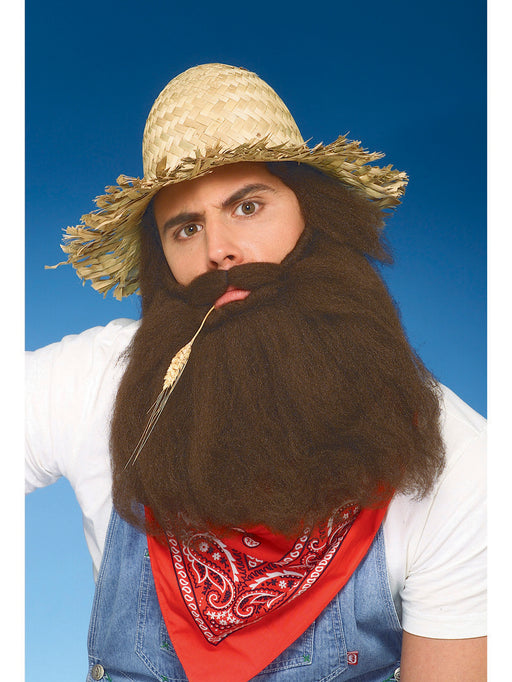 Long Brown Beard and Moustache - costumesupercenter.com