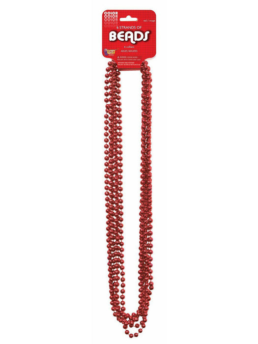 Beaded Necklaces - Red - costumesupercenter.com