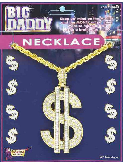 Big Daddy Dollar Sign Necklace Accessory - costumesupercenter.com