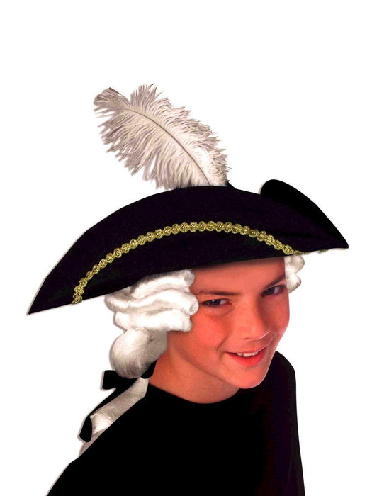 Colonial Hat with Wig Child - costumesupercenter.com