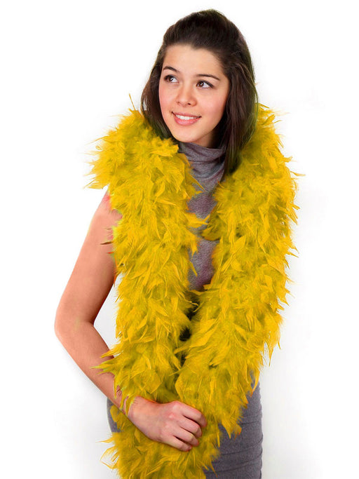 Adult Yellow Feather Boa - costumesupercenter.com