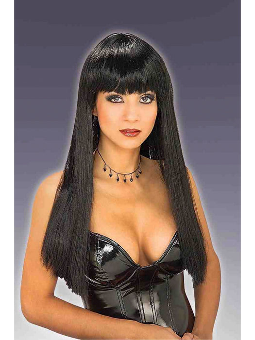 Shiny Black Synthetic Wig - costumesupercenter.com