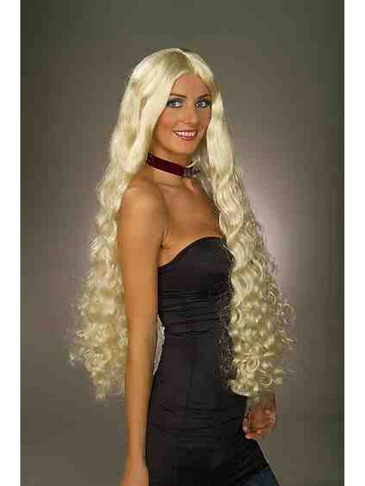 Curly Blonde Mesmerelda Adult Wig - costumesupercenter.com