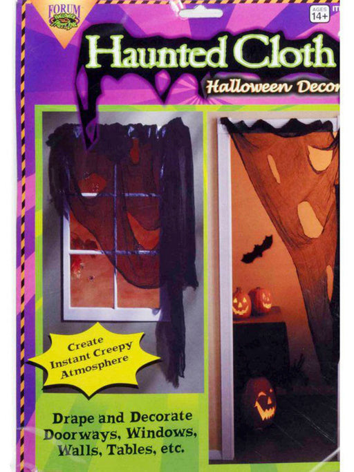 6 Foot Black Tattered Cloth Entryway Decoration - costumesupercenter.com