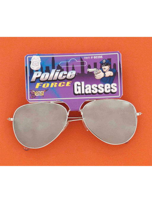 Adult Police Mirrored Glasses - costumesupercenter.com
