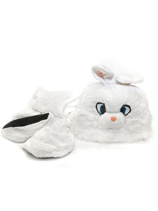 Adult Plush White Easter Bunny Costume - costumesupercenter.com