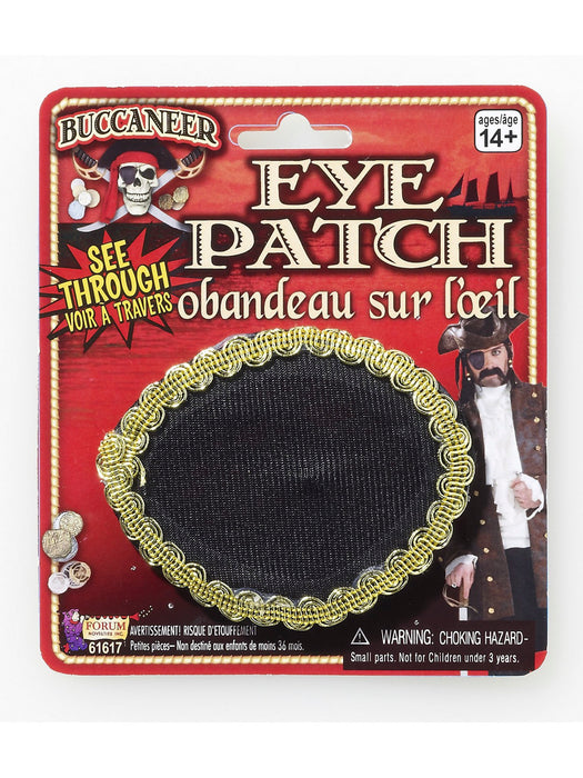 Gold Trimmed Pirate Eyepatch - costumesupercenter.com