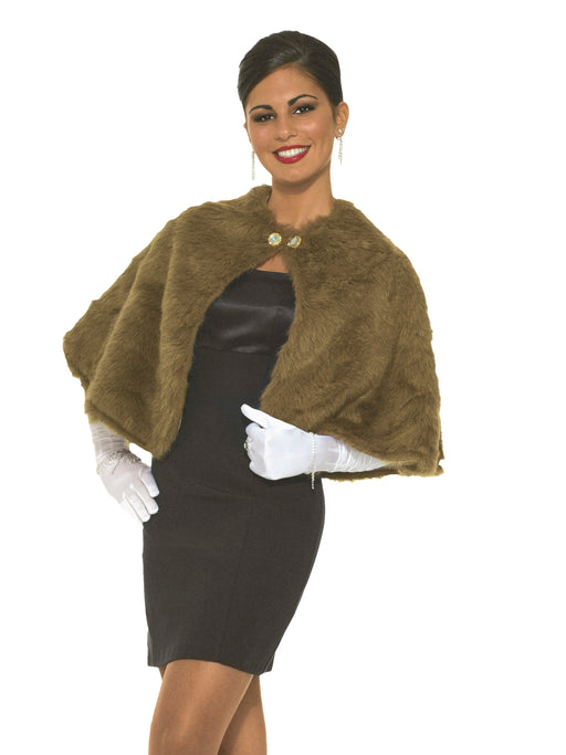 Adult Brown Faux Mink Stole Accessory - costumesupercenter.com