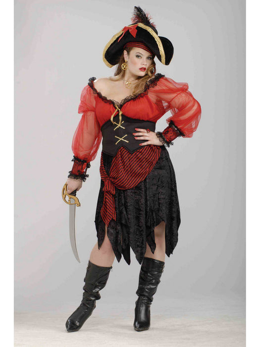 Womens Buccaneer Beauty Adult Plus Costume - costumesupercenter.com