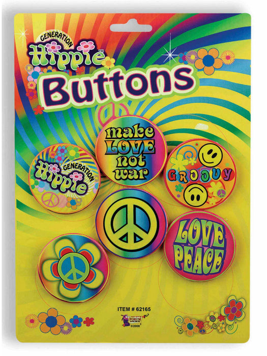 Radical Hippie Button - costumesupercenter.com