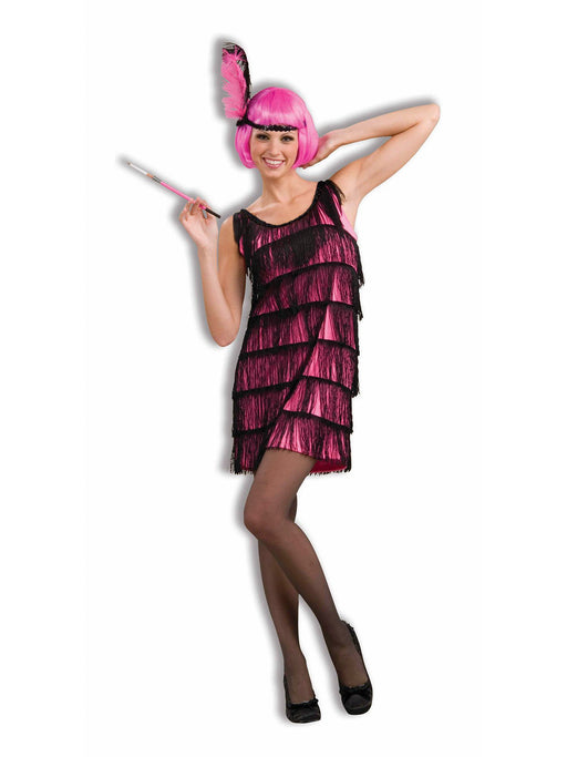 Womens Jazzy Hot Pink Flapper Costume - costumesupercenter.com