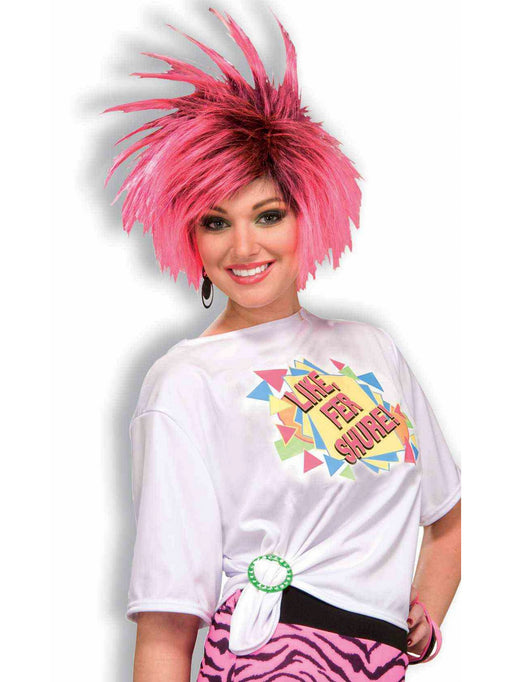 Pink and Green 80s Tee Shirt Clips - costumesupercenter.com