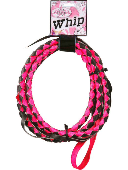 Adult Pink/Black Cowgirl Whip Accessory - costumesupercenter.com