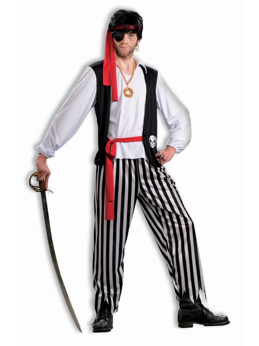 Men's Black and White Pirate Costume - costumesupercenter.com