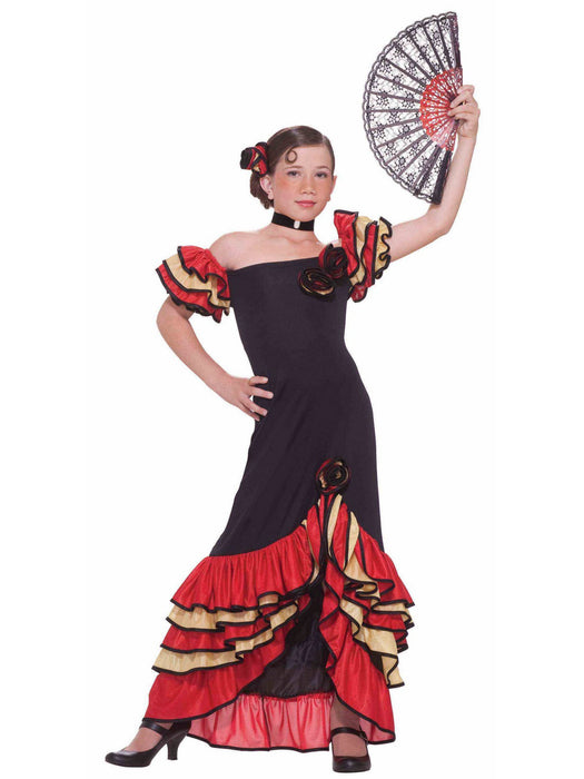 Girl's Spanish Flamenco Dress - costumesupercenter.com