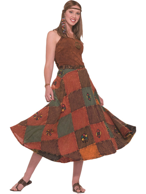 Womens Hippie Patchwork Skirt - costumesupercenter.com