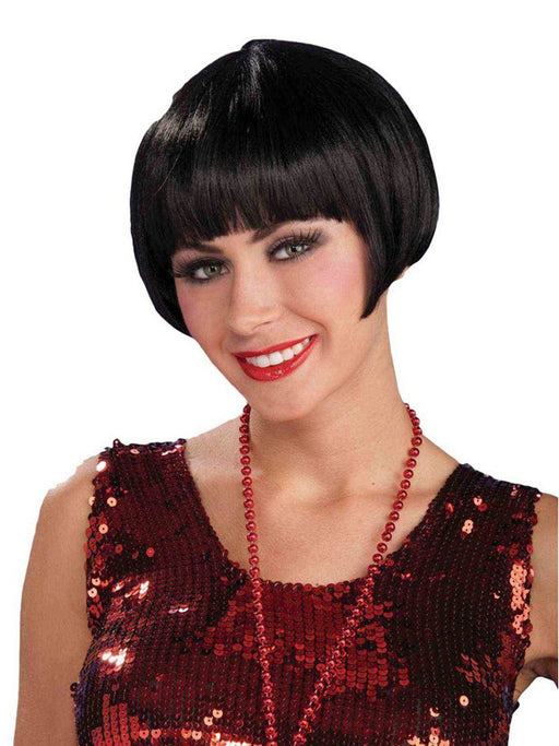 Straight Black Bobbed Wig - costumesupercenter.com