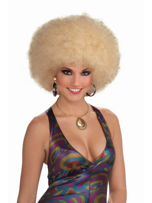 Deluxe Blonde Afro Wig - costumesupercenter.com
