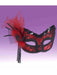 Lace Mask - Black and Red - costumesupercenter.com