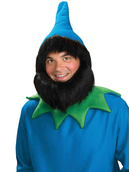 Adult Blue Elf Hat W/Beard - costumesupercenter.com