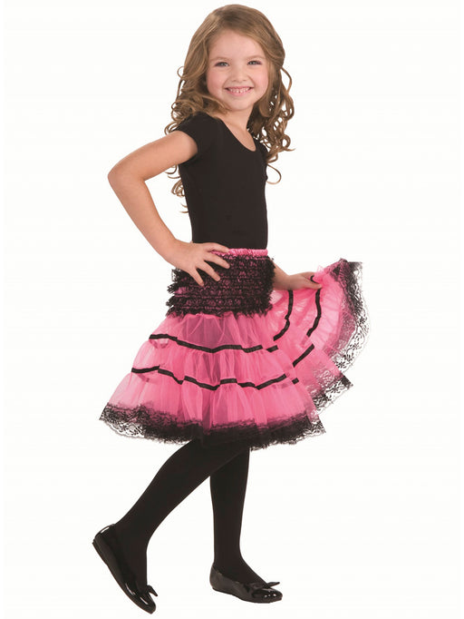 Child Pink/Black  Crinoline Accessory - costumesupercenter.com