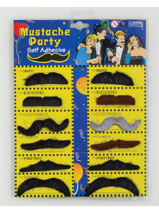 Moustache 12 Pack - costumesupercenter.com