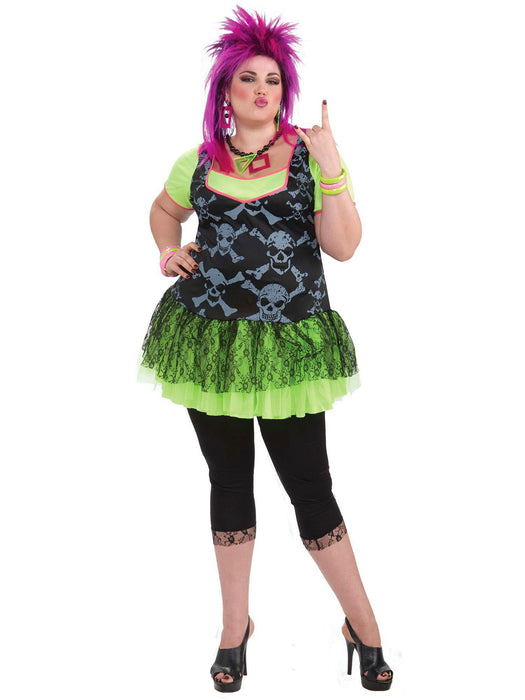 80's Punk Lady Plus Size Costume - costumesupercenter.com