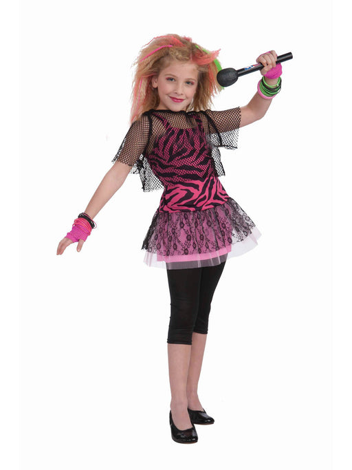 Child 80's Punk Rock Star Girl Costume - costumesupercenter.com